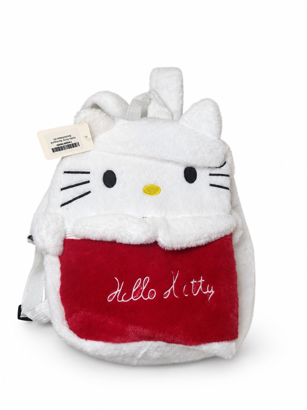 Hello Kitty Plush Mini Backpack White & Red Fuzzy Kids Bag New With Tag